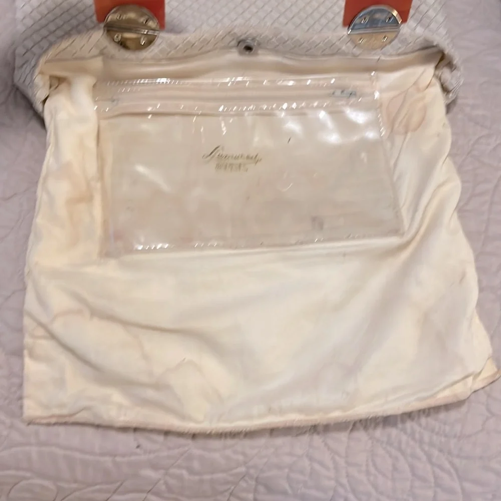 Vintage Lumured Women’s Mesh Clutch Satchel Lucite Handle Tote Bag Purse